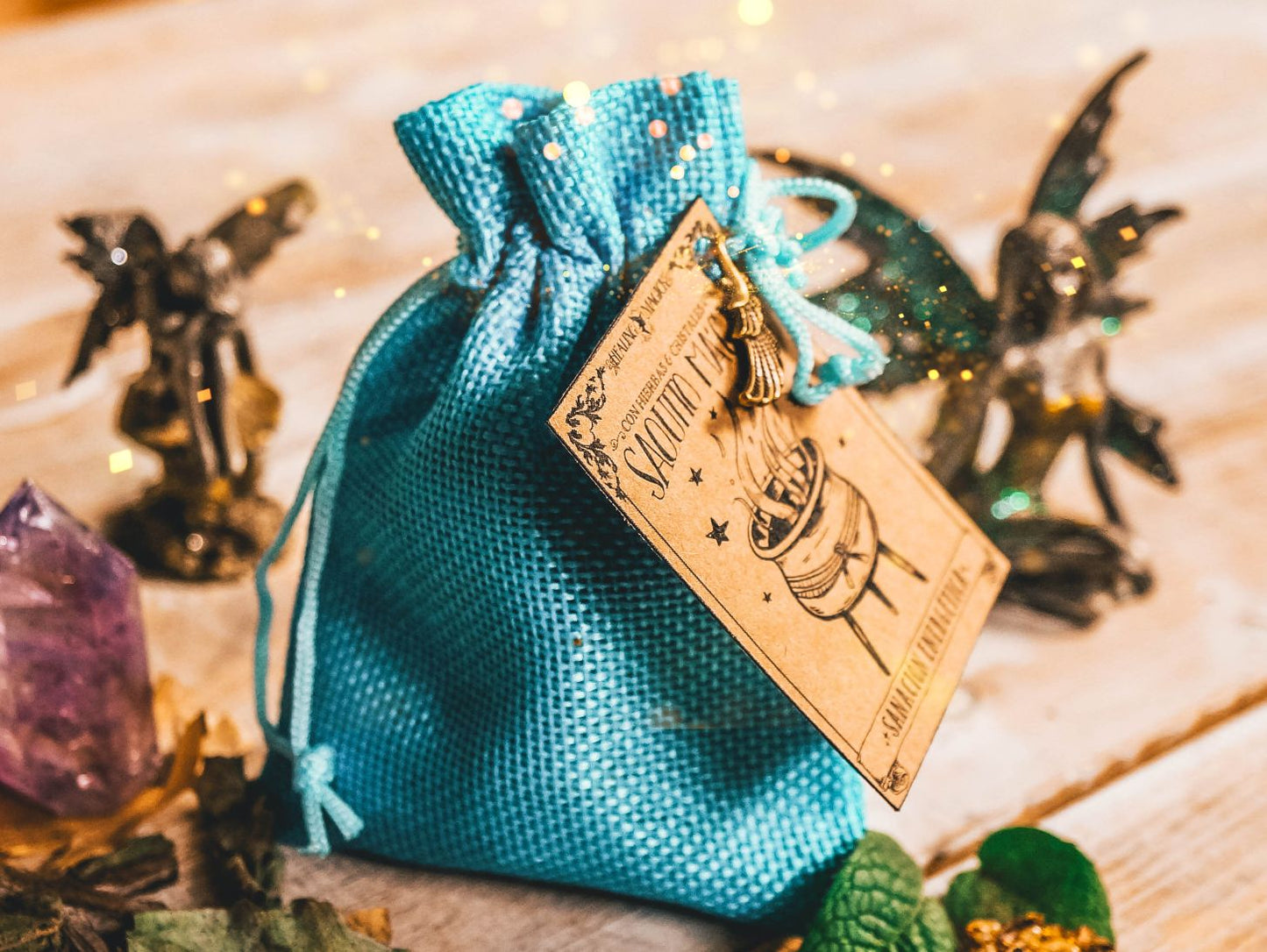 *Saquito Mágico de la Sanación* Charm Bag Aromático con hierbas, flores, resinas & cristales