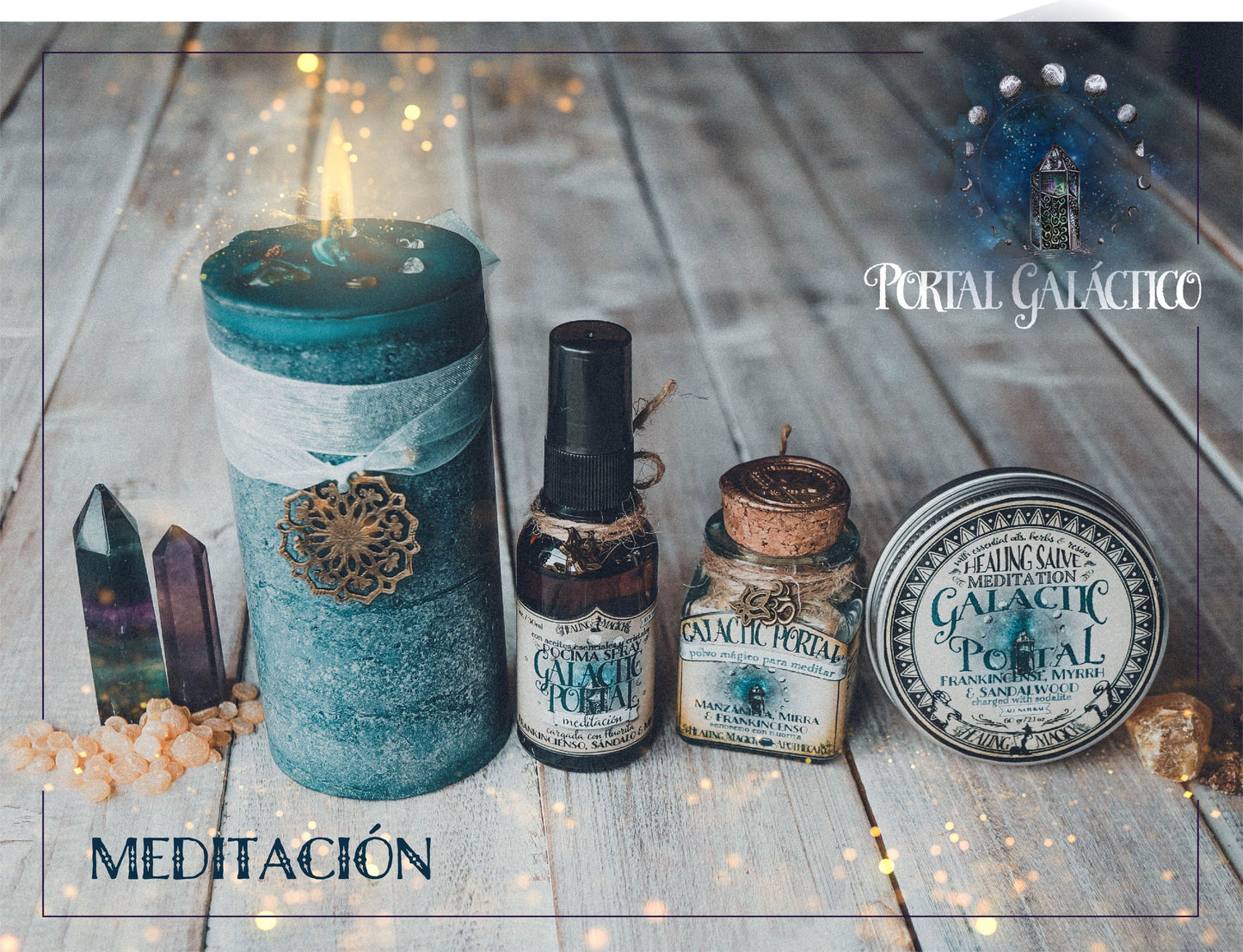 *Portal Galáctico* Vela Rústica para Meditar